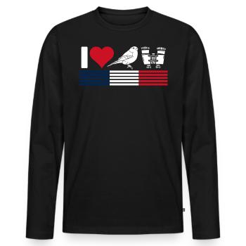 Bird watching, ornithology - Men's Premium Organic Long Sleeve Shirt - black - Front - Nico (187cm)