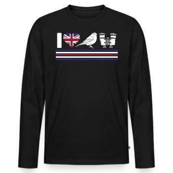 Bird watching, ornithology - Men's Premium Organic Long Sleeve Shirt - black - Front - Nico (187cm)