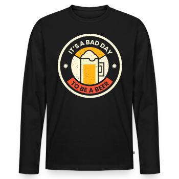 Not a good day today if you're a beer - Men's Premium Organic Long Sleeve Shirt - black - Front - Nico (187cm)