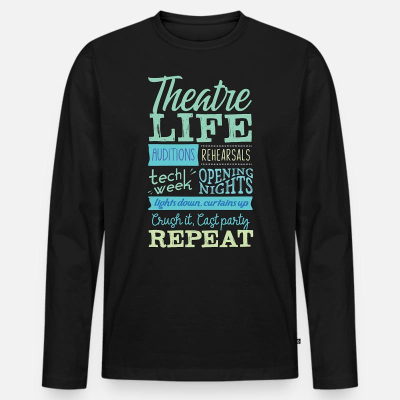 Theaterleben Auditions Tech Woche Eröffnungsnächte - Männer Premium Bio Langarmshirt - Schwarz