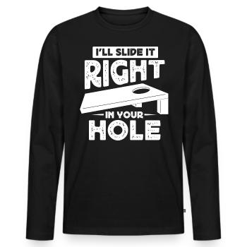 Cornhole, Sitzsack, Sitzsack Werfen - Männer Premium Bio Langarmshirt - Schwarz - Vorne - Nico (187cm)