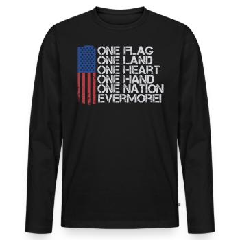 US patriotic quotes, patriot, patriots - Men's Premium Organic Long Sleeve Shirt - black - Front - Nico (187cm)