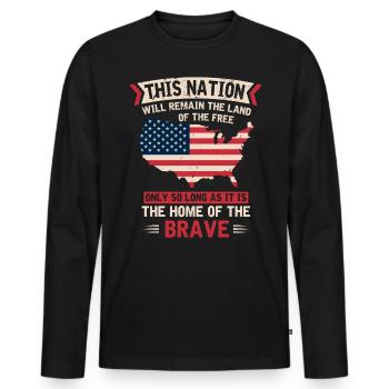 US patriotic quotes, patriot, patriots - Men's Premium Organic Long Sleeve Shirt - black - Front - Nico (187cm)