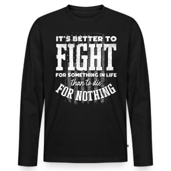 US patriotic quotes, patriot, patriots - Men's Premium Organic Long Sleeve Shirt - black - Front - Nico (187cm)