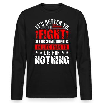 US patriotic quotes, patriot, patriots - Men's Premium Organic Long Sleeve Shirt - black - Front - Nico (187cm)