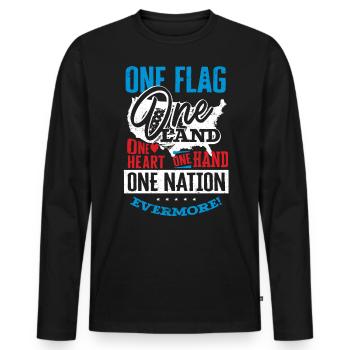 US patriotic quotes, patriot, patriots - Men's Premium Organic Long Sleeve Shirt - black - Front - Nico (187cm)