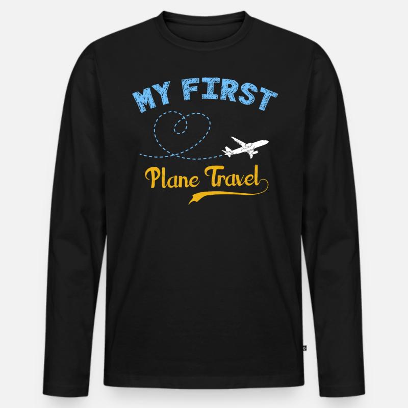 Erstes Flugzeug, Flugzeuge - Männer Premium Bio Langarmshirt - Schwarz