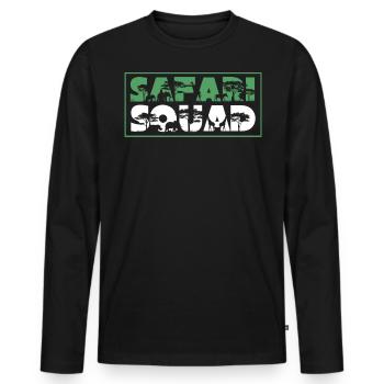 Safari squad, a safari - Men's Premium Organic Long Sleeve Shirt - black - Front - Nico (187cm)