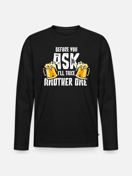 Beer drinking, party beer boozing - Men's Premium Organic Long Sleeve Shirt - black