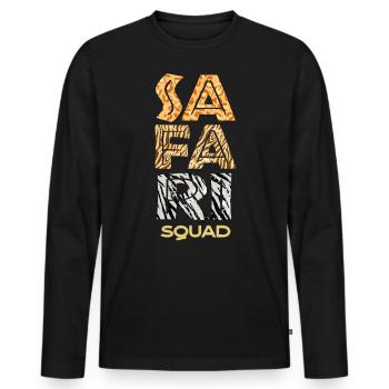 Safari squad, safari holiday - Men's Premium Organic Long Sleeve Shirt - black - Front - Nico (187cm)