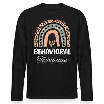 Enseignants du primaire - T-shirt manches longues Premium bio Homme - noir - Devant - Nico (187cm)