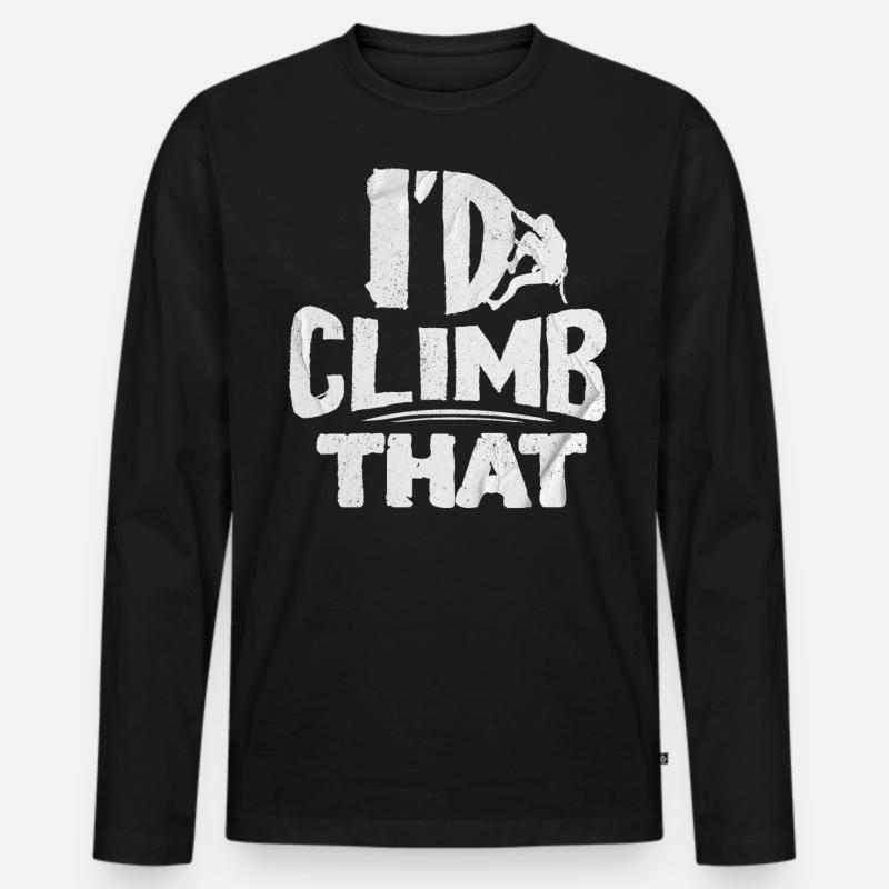Kletterer, Einen Berg Besteigen, Boulder - Männer Premium Bio Langarmshirt - Schwarz