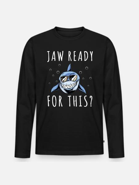 Feel stunning, shark, shark - Men's Premium Organic Long Sleeve Shirt - black
