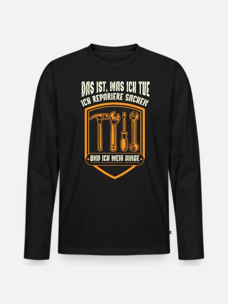 Heimwerker, Heimwerken - Männer Premium Bio Langarmshirt - Schwarz