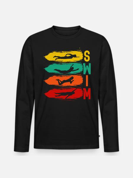 Swimming, swimming, water sports - Men's Premium Organic Long Sleeve Shirt - black