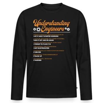 Engineers Understanding, Engineering - Men's Premium Organic Long Sleeve Shirt - black - Front - Nico (187cm)