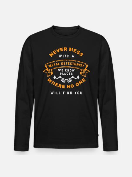 Metal detection, metal detector - Men's Premium Organic Long Sleeve Shirt - black
