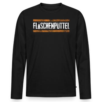 Bottled putt, beer, beer drinkers, brewers - Men's Premium Organic Long Sleeve Shirt - black - Front - Nico (187cm)
