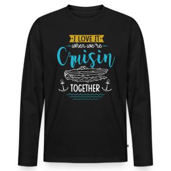 J’adore quand nous étions en croisade ensemble - T-shirt manches longues Premium bio Homme - noir - Devant - Nico (187cm)