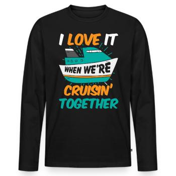 J’adore quand nous étions en croisade ensemble - T-shirt manches longues Premium bio Homme - noir - Devant - Nico (187cm)