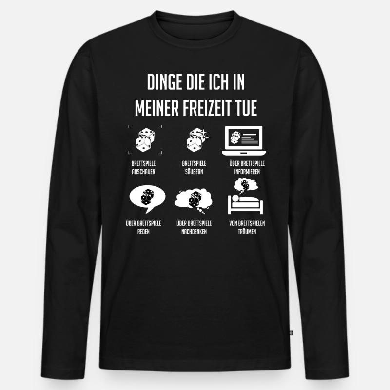 Brettspiele, Brettspiel, Brettspiele Spielen - Männer Premium Bio Langarmshirt - Schwarz