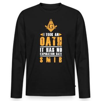 Maison, Ich Habe Einen Eid, Zimmermann - Männer Premium Bio Langarmshirt - Schwarz - Vorne - Nico (187cm)
