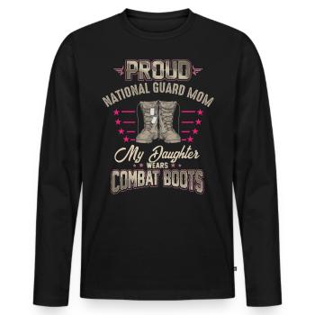 Proud National Guard Mother - Men's Premium Organic Long Sleeve Shirt - black - Front - Nico (187cm)