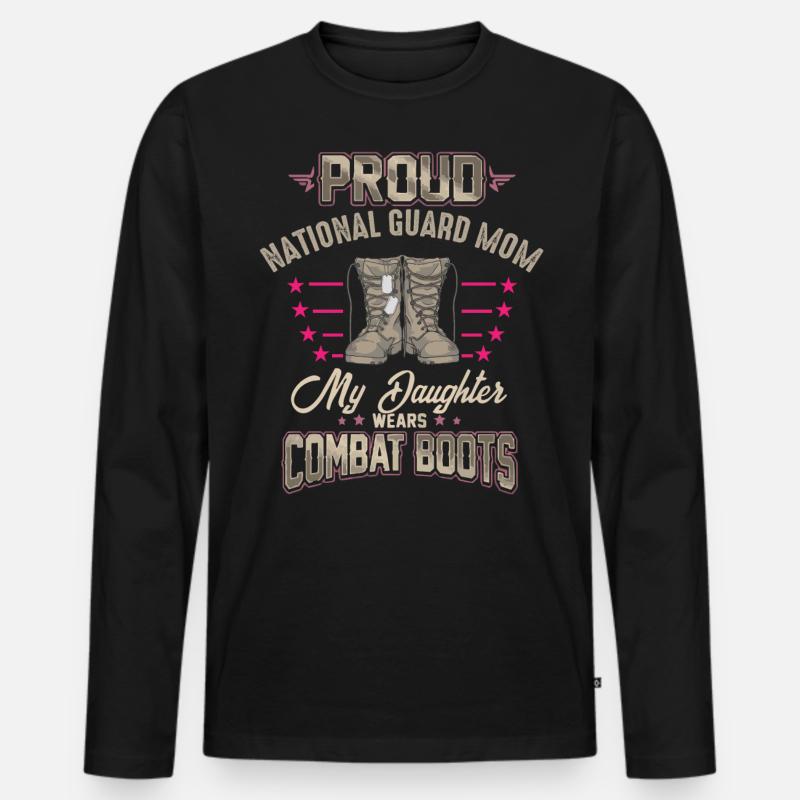 Stolze Nationalgarde Mutter - Männer Premium Bio Langarmshirt - Schwarz