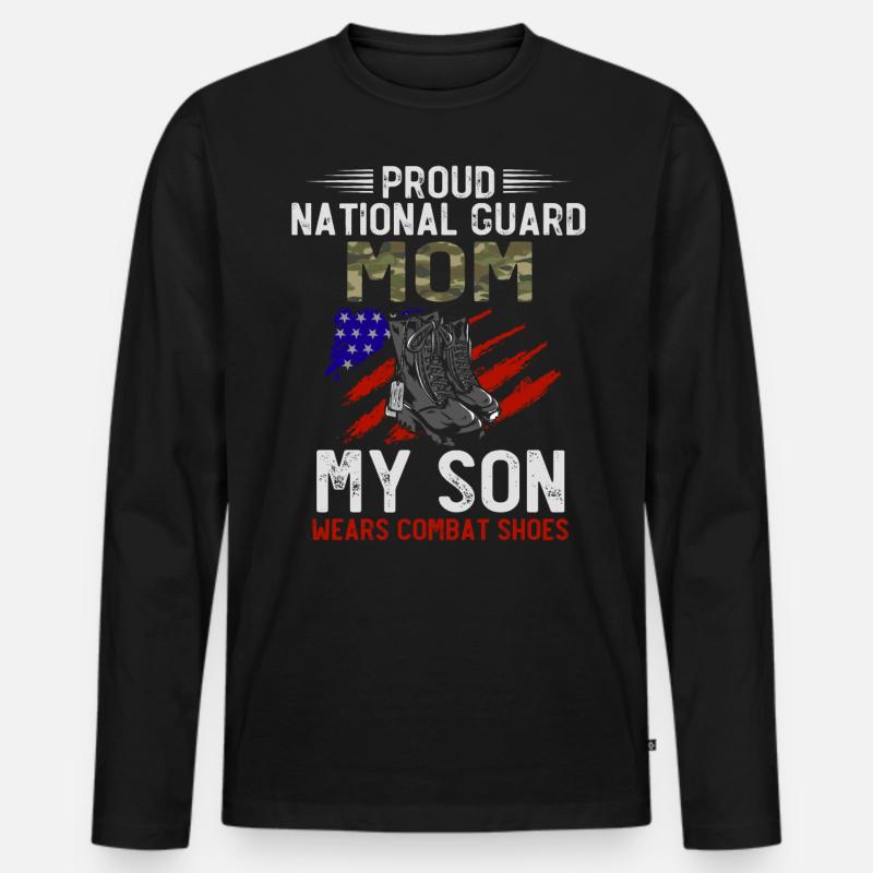 Stolze Nationalgarde Mutter - Männer Premium Bio Langarmshirt - Schwarz