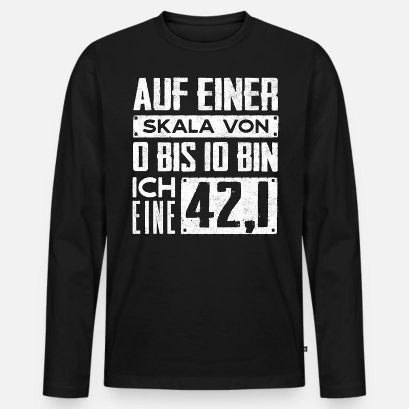 Marathoner, Marathon, Läufer, 26, 2 - Männer Premium Bio Langarmshirt - Schwarz