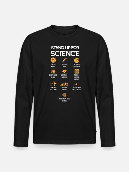 Défendez la science, la science - T-shirt manches longues Premium bio Homme - noir