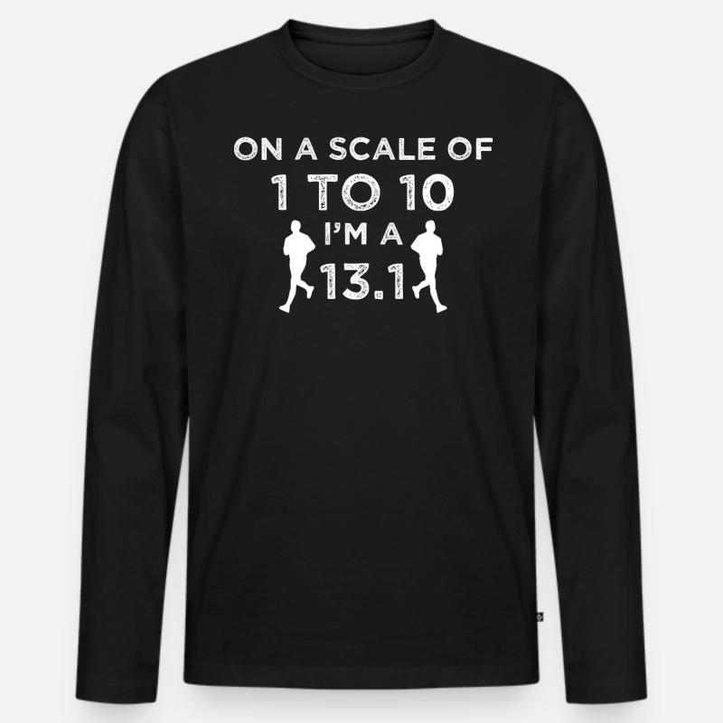 Halbmarathon, Marathon, Läufer - Männer Premium Bio Langarmshirt - Schwarz