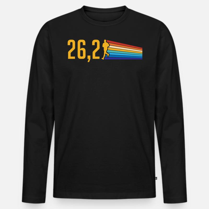 Halbmarathon, Marathon, Läufer - Männer Premium Bio Langarmshirt - Schwarz