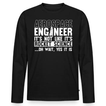 Luft- Und Raumfahrtingenieur, Raketenwissenschaft - Männer Premium Bio Langarmshirt - Schwarz - Vorne - Nico (187cm)