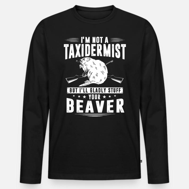 Biberjäger, Biberjagd - Männer Premium Bio Langarmshirt - Schwarz