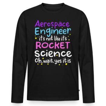 Luft- Und Raumfahrtingenieur, Raketenwissenschaft - Männer Premium Bio Langarmshirt - Schwarz - Vorne - Nico (187cm)