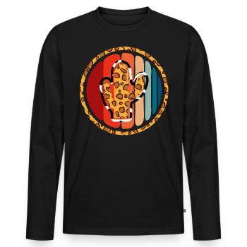 Cactus vache de l’Ouest - T-shirt manches longues Premium bio Homme - noir - Devant - Nico (187cm)
