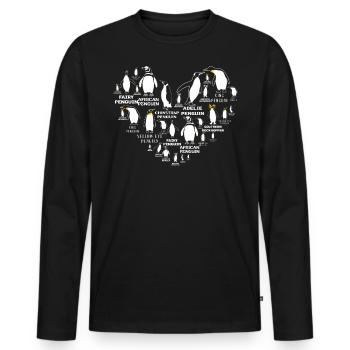 Penguins, Penguins, Penguin lovers - Men's Premium Organic Long Sleeve Shirt - black - Front - Nico (187cm)