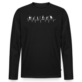 Penguins, Penguins, Penguin lovers - Men's Premium Organic Long Sleeve Shirt - black - Front - Nico (187cm)