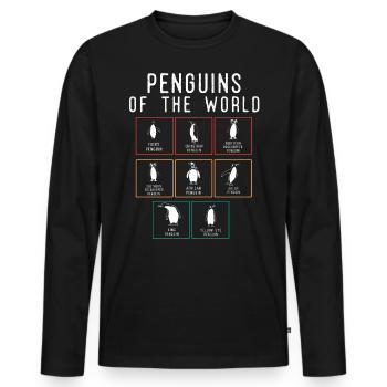 Penguins, Penguins, Penguin lovers - Men's Premium Organic Long Sleeve Shirt - black - Front - Nico (187cm)