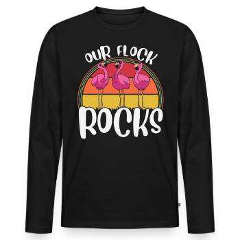 Our herd rocks, - Men's Premium Organic Long Sleeve Shirt - black - Front - Nico (187cm)