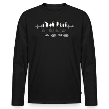 Penguins, Penguins, Penguin lovers - Men's Premium Organic Long Sleeve Shirt - black - Front - Nico (187cm)