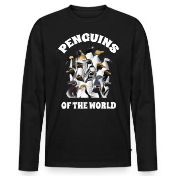 Penguins, Penguins, Penguin lovers - Men's Premium Organic Long Sleeve Shirt - black - Front - Nico (187cm)