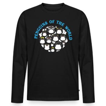 Penguins, Penguins, Penguin lovers - Men's Premium Organic Long Sleeve Shirt - black - Front - Nico (187cm)