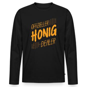Offizieller Honig Dealer, Bienenzucht, Imker - Männer Premium Bio Langarmshirt - Schwarz - Vorne - Nico (187cm)