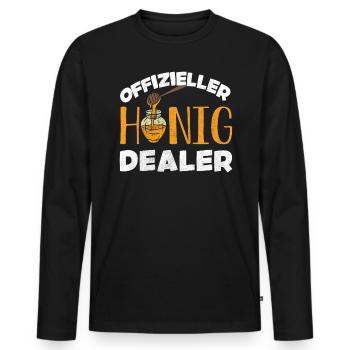 Offizieller Honig Dealer, Bienenzucht, Imker - Männer Premium Bio Langarmshirt - Schwarz - Vorne - Nico (187cm)