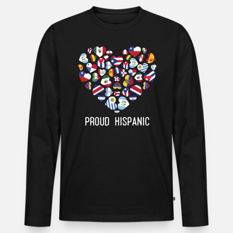Stolzer Hispanic - Männer Premium Bio Langarmshirt - Schwarz