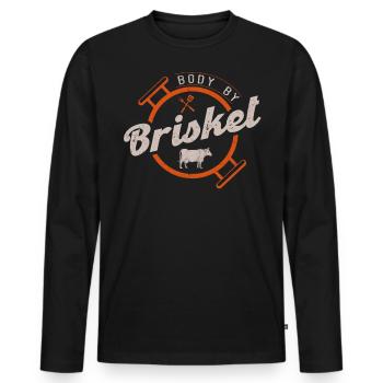 Smokoligist, BBQ, Grill, - Men's Premium Organic Long Sleeve Shirt - black - Front - Nico (187cm)