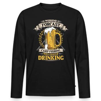 Karpfen Angeln Und Trinken. - Männer Premium Bio Langarmshirt - Schwarz - Vorne - Nico (187cm)