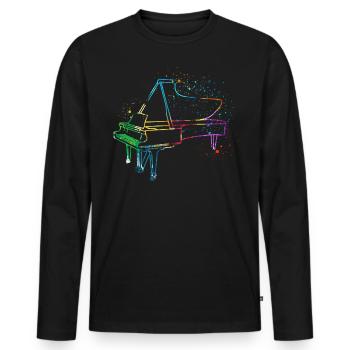 Piano, Pianist - Men's Premium Organic Long Sleeve Shirt - black - Front - Nico (187cm)
